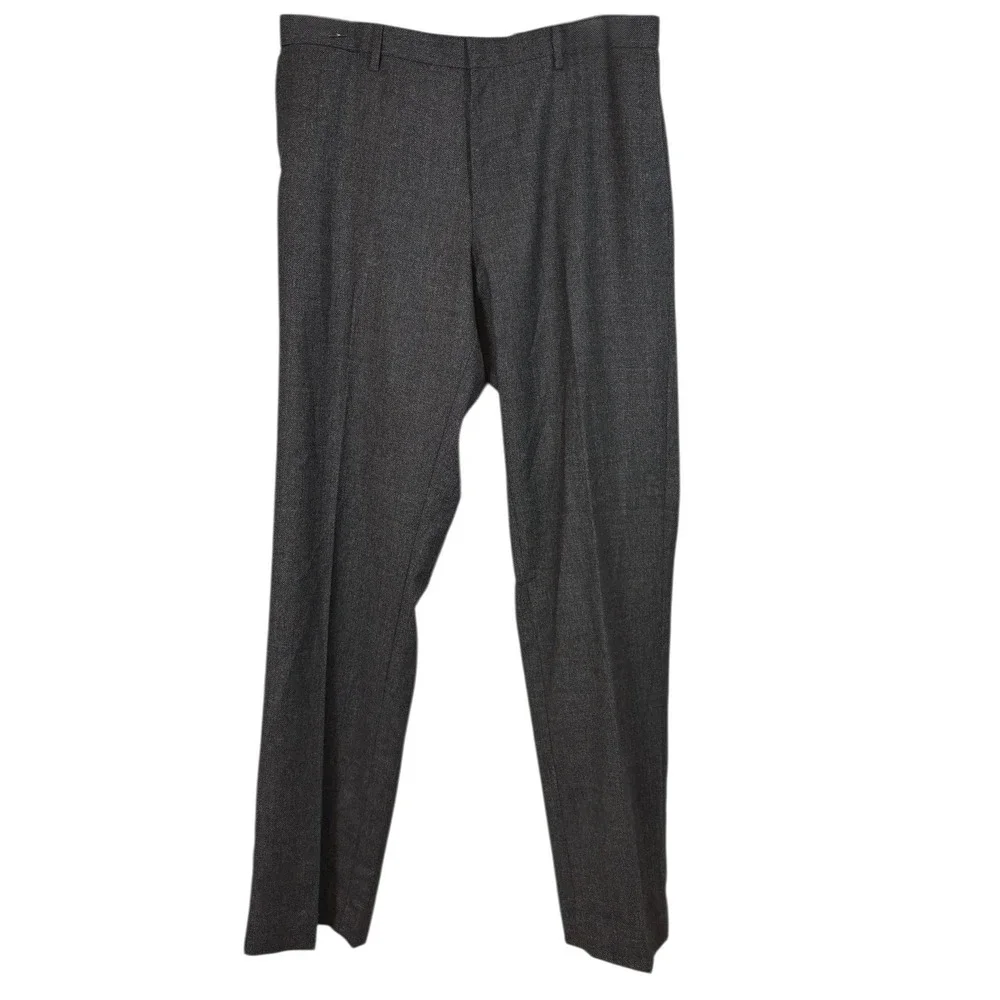 Banana Republic Classic Fit Dark Charcoal Flannel Wool‎ Blend Dress Pants 35x36